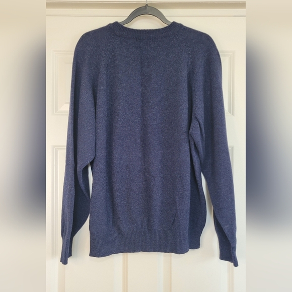 Heather & Tweed Heathered Blue 100% Lambswool Crewneck Sweater - Size XXL - Picture 2 of 8